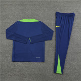 2425 Brazil Navy Blue 1/4 Zipper Player Training Suit