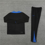2425 Netherlands Black 1/4 Zipper Player Training Suit
