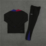 2425 Barcelona Black 1/4 Zipper Player Training Suit