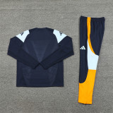 2425 Real Madrid Navy Blue 1/4 Zipper Player Training Suit