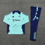 2425 Manchester United Blue 1/4 Zipper Training Suit