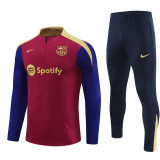 2425 Barcelona Red 1/4 Zipper Player Training Suit
