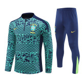 2425 Brazil Blue 1/4 Zipper Training Suit