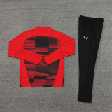 2425 Ac Milan Red 1/4 Zipper Training Suit
