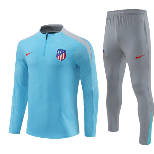 2425 Atlético De Madrid Light Blue 1/4 Zipper Player Training Suit