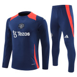 2425 Manchester United Navy Blue 1/4 Zipper Player Training Suit