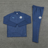 2425 Manchester City Navy Blue 1/4 Zipper Training Suit