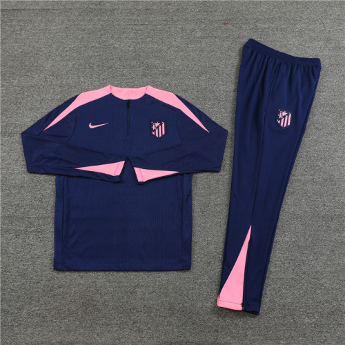 2425 Atlético De Madrid Navy Blue 1/4 Zipper Player Training Suit
