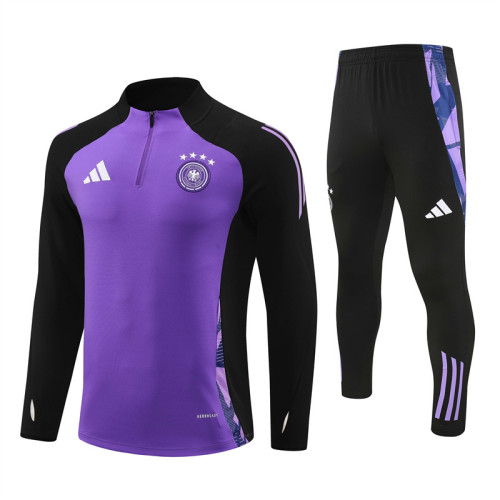 2425 Germany Purple 1/4 Zipper Training Suit