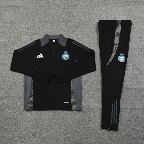 2425 Al Nassr Black 1/4 Zipper Training Suit