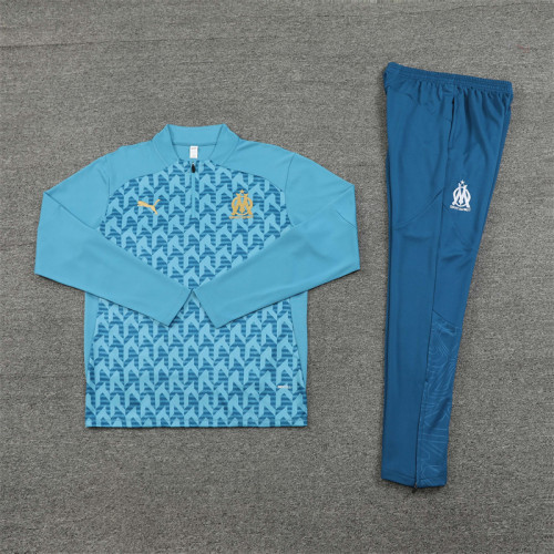 2425 Olympique De Marseille Green 1/4 Zipper Training Suit