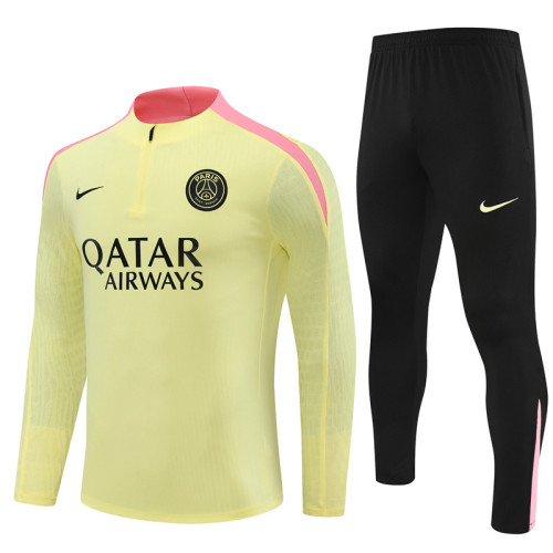 2425 Paris Saint-Germain Light Yellow 1/4 Zipper Player Training Suit