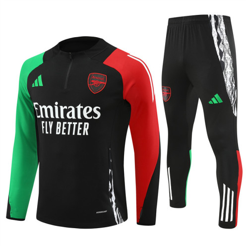 2425 Arsenal Black 1/4 Zipper Training Suit