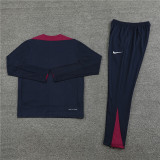 2425 England Navy Blue 1/4 Zipper Player Training Suit