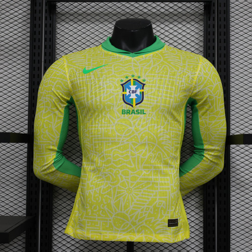 Brazil Home LongSleeve Player Shirt