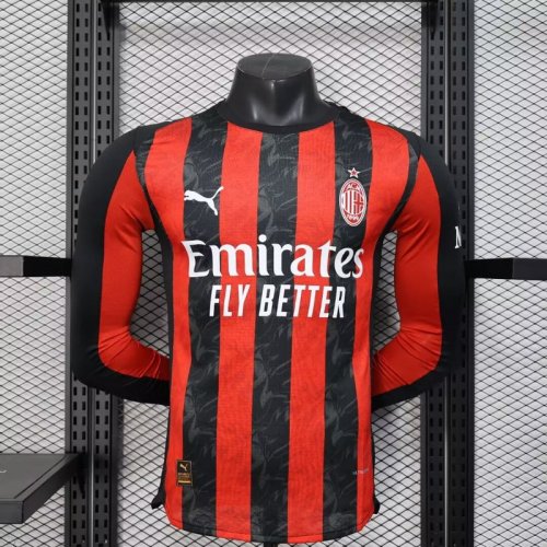 Ac Milan Home LongSleeve Player Shirt