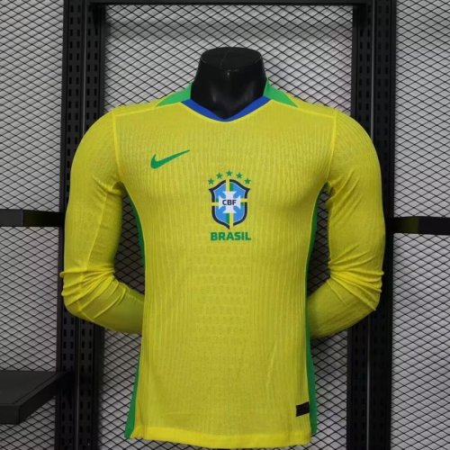 Brazil Home LongSleeve Player Shirt