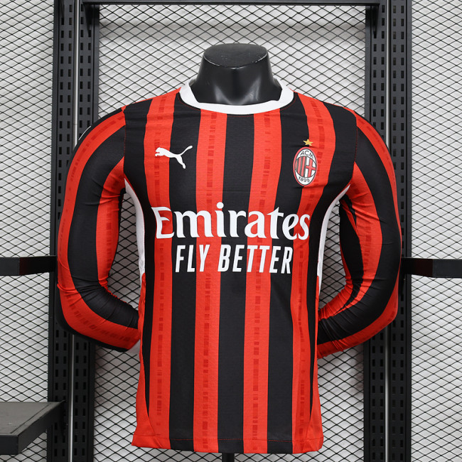 Ac Milan Home LongSleeve Player Shirt