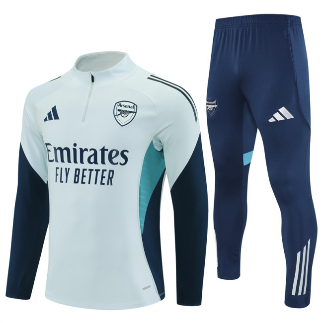 2526 Arsenal Light Grey 1/4 Zipper Player Training Suit