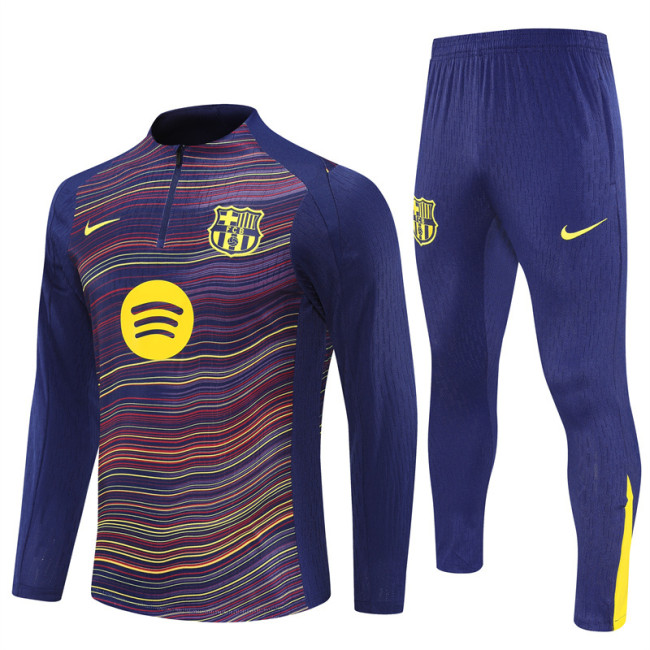 2526 Barcelona Blue 1/4 Zipper Player Training Suit