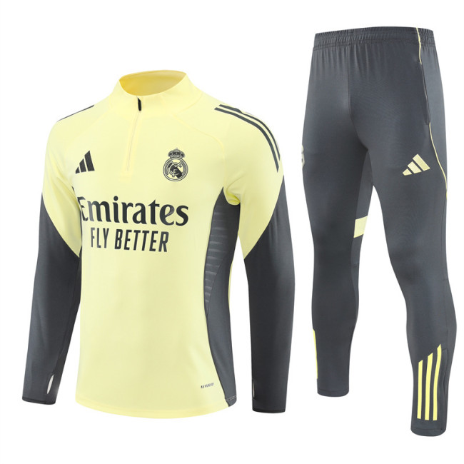 2526 Real Madrid Yellow 1/4 Zipper Player Training Suit