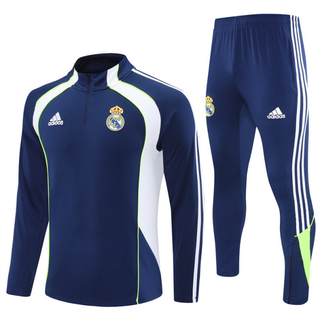 2526 Real Madrid Navy Blue 1/4 Zipper Player Training Suit