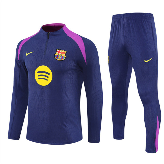2526 Barcelona Navy Blue 1/4 Zipper Player Training Suit