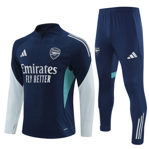 2526 Arsenal Navy Blue 1/4 Zipper Player Training Suit