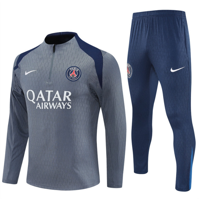 2526 Paris Saint-Germain Grey 1/4 Zipper Player Training Suit