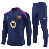 2526 Barcelona Navy Blue 1/4 Zipper Player Training Suit