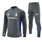 2526 Feyenoord Rotterdam Dark Grey 1/4 Zipper Player Training Suit