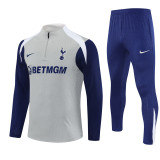 2526 Tottenham Grey 1/4 Zipper Player Training Suit