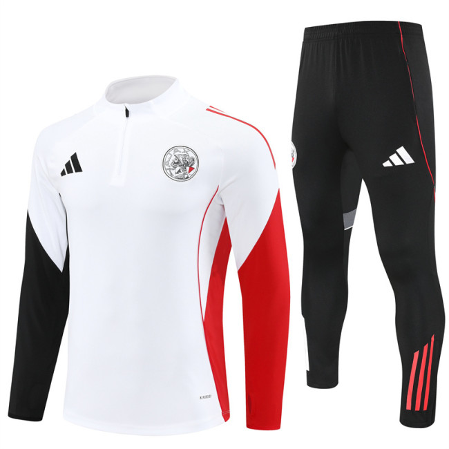2526 Afc Ajax White 1/4 Zipper Player Training Suit