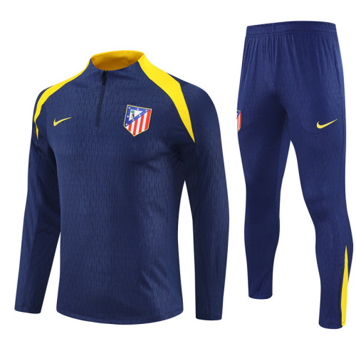 2526 Atlético De Madrid Navy Blue 1/4 Zipper Player Training Suit