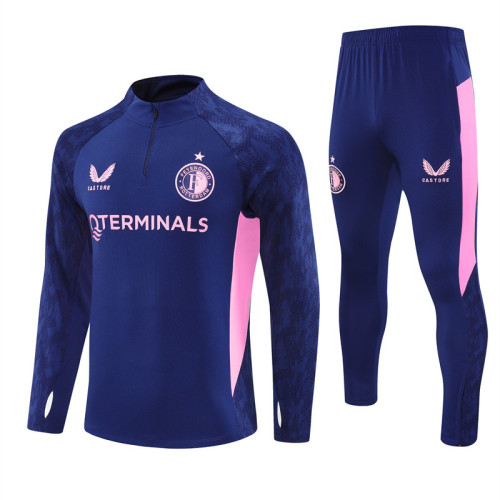 2526 Feyenoord Rotterdam Navy Blue 1/4 Zipper Player Training Suit