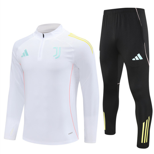 2526 Juventus White 1/4 Zipper Player Training Suit