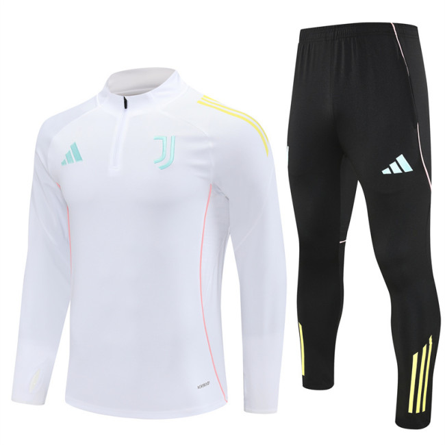 2526 Juventus White 1/4 Zipper Player Training Suit