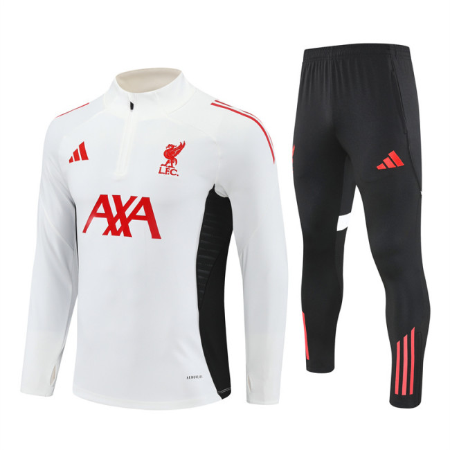 2526 Liverpool White 1/4 Zipper Player Training Suit