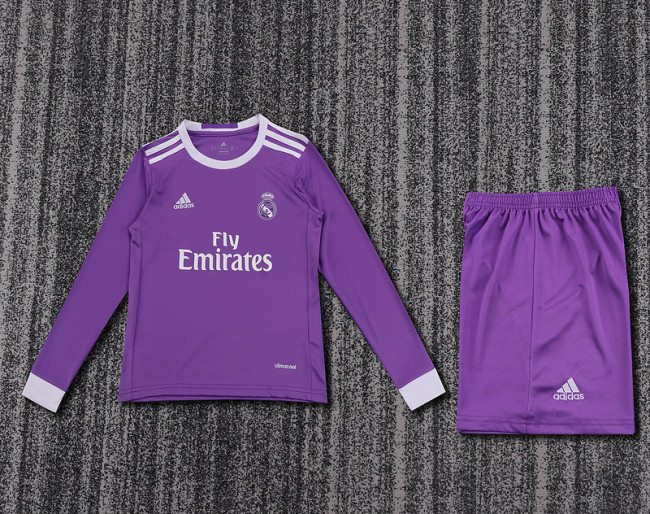 16-17 Real Madrid Away  Kids Retro Suit