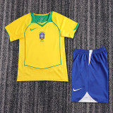 2004 Brazil Home  Kids Retro Suit