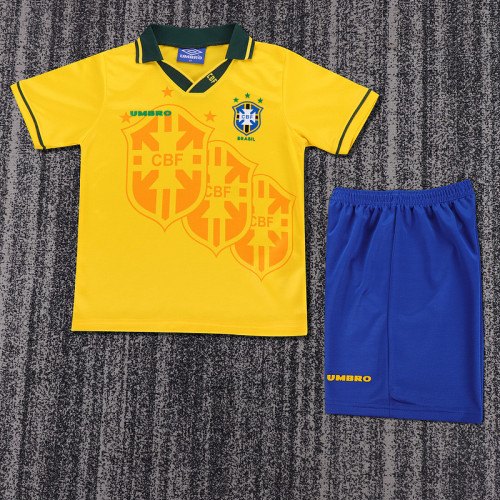 1994 Brazil Home  Kids Retro Suit