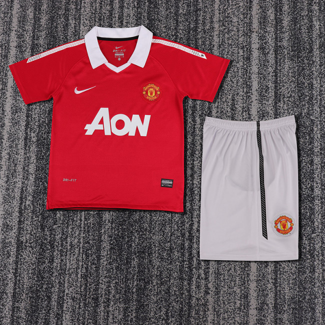 2010-11 Manchester United Home  Kids Retro Suit