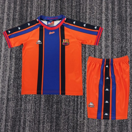 97-98 Barcelona Away  Kids Retro Suit