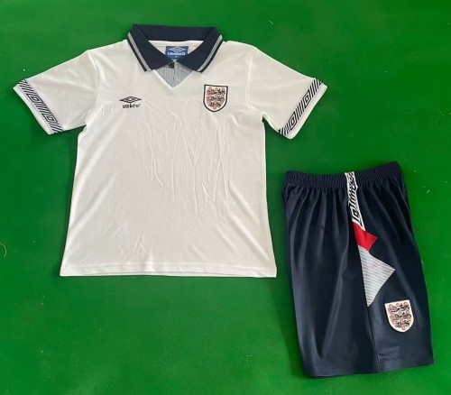90 England Home  Kids Retro Suit