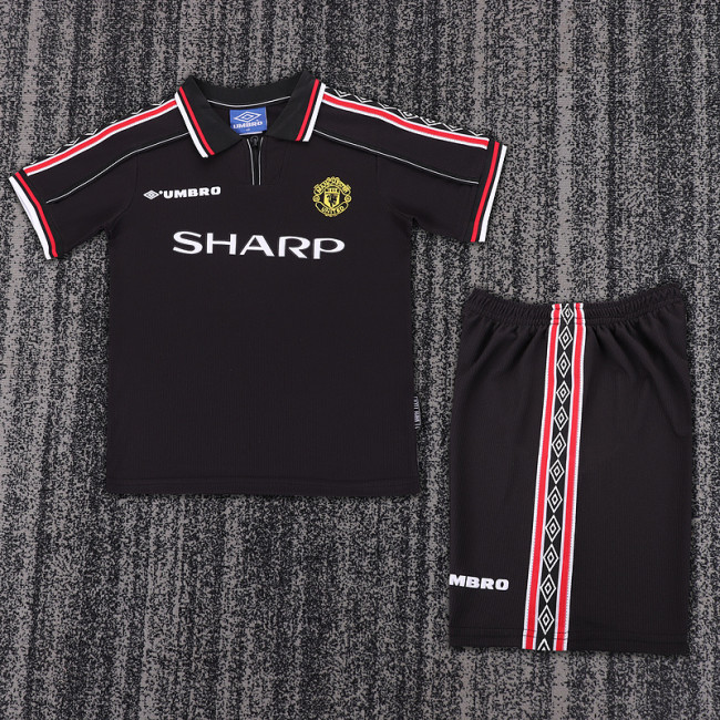 1998-99 Manchester United Away  Kids Retro Suit