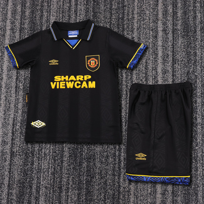 93-94 Manchester United Away  Kids Retro Suit