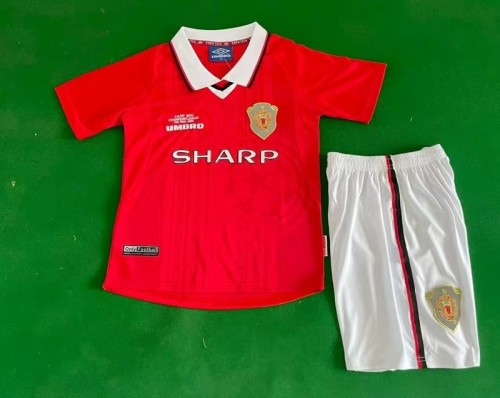 99-00 Manchester United Home  Kids Retro Suit