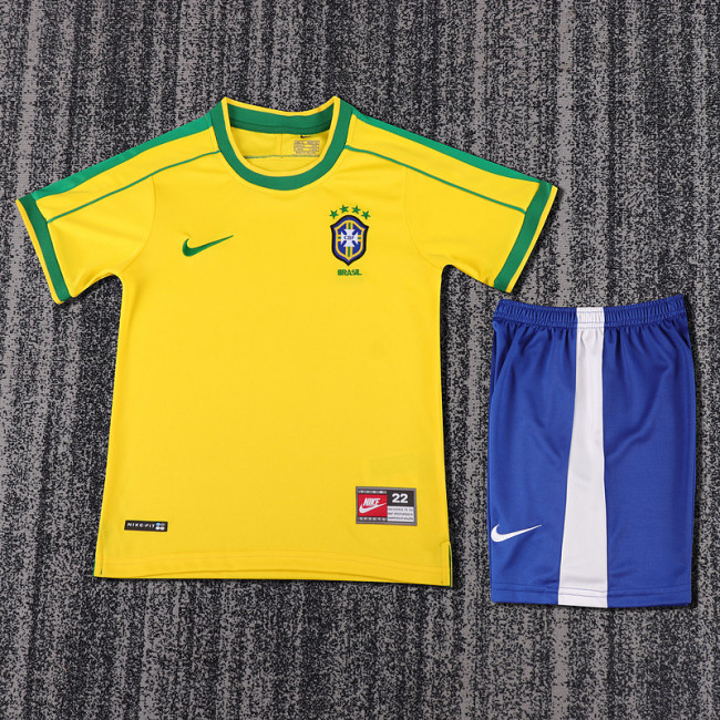 1998 Brazil Home  Kids Retro Suit
