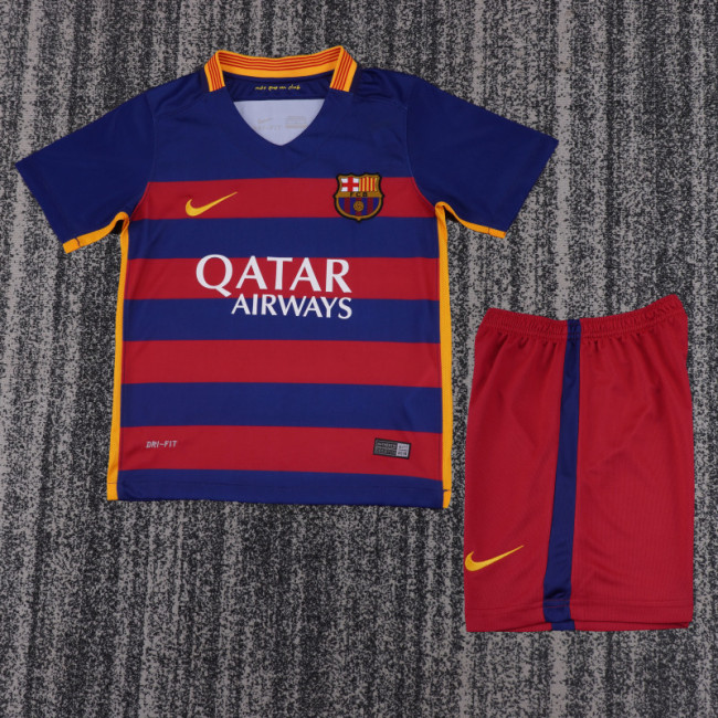 15-16 Barcelona Home  Kids Retro Suit