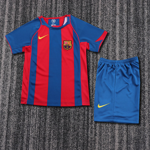 2004-05 Barcelona Home  Kids Retro Suit